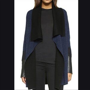 Vince Speckled Navy Blue Sweater Coat